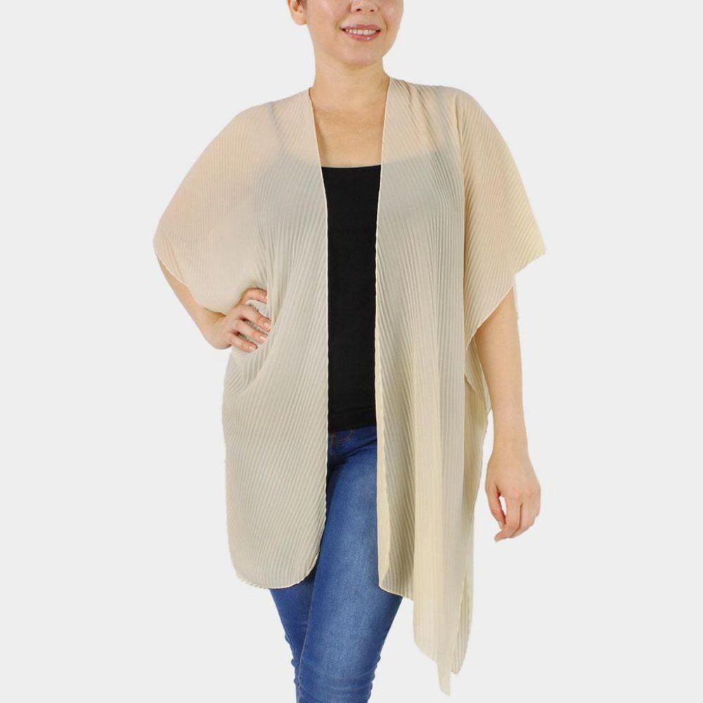 Pleated Kimono Poncho